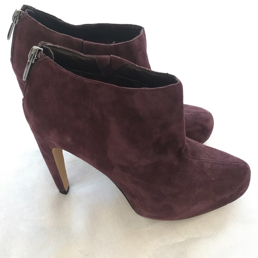 Sam Edelman Plum Suede Platform Booties